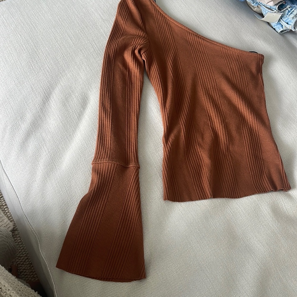 Brown one shoulder top